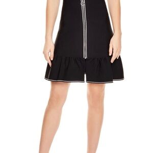 Sandro Black A-Line Skirt with White Trim